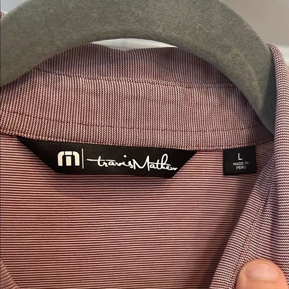 Travis Mathew Red Polo Shirt Size Large - Picture 2 of 3